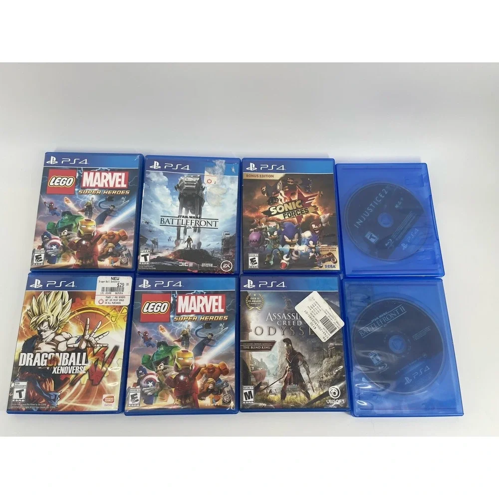 PS4 Game Lot of 8 Used Dragon Ball LEGO Marvel Star Wars Battlefront